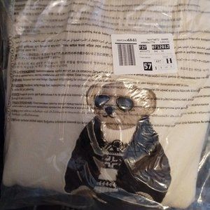 RALPH LAUREN PURPLE LABEL Polo Bear Appliqué Cashmere Turtleneck Sweater